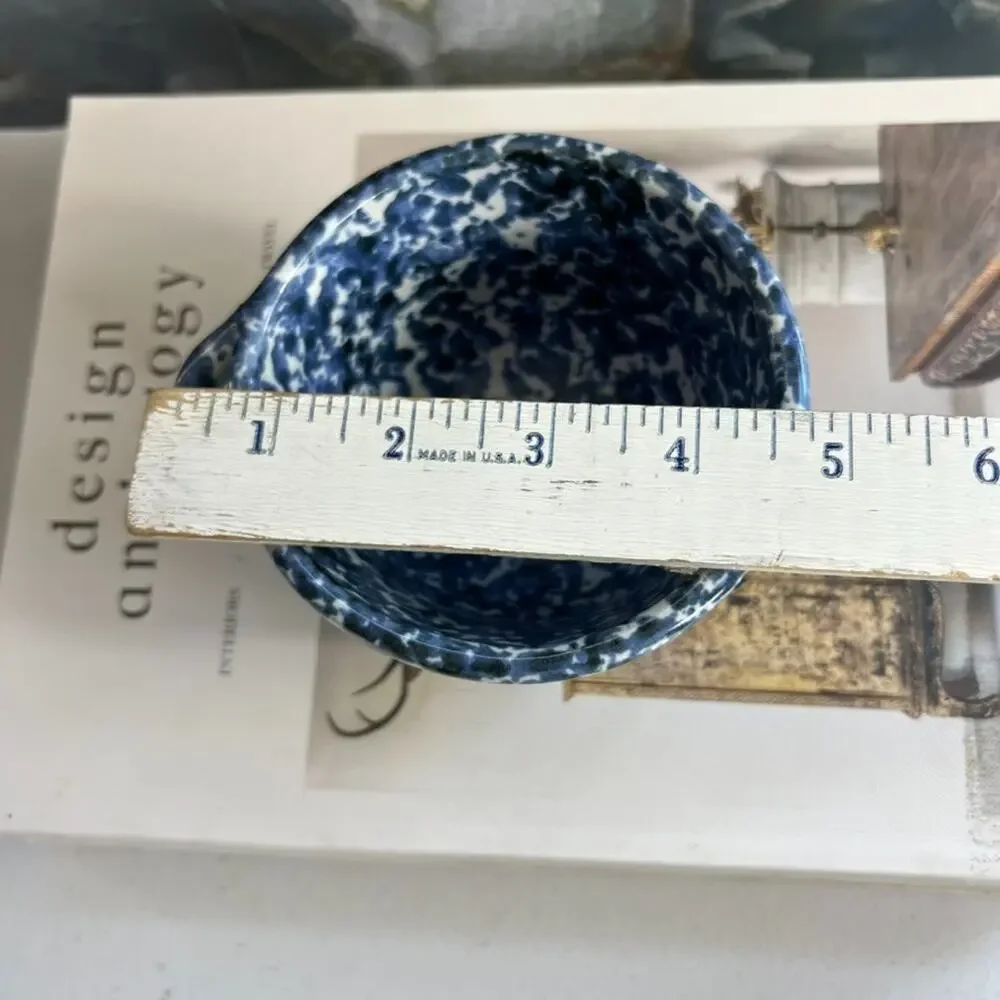 Arts North Pottery Side Dish Bowl Speckled Blue and White Design Stoneware